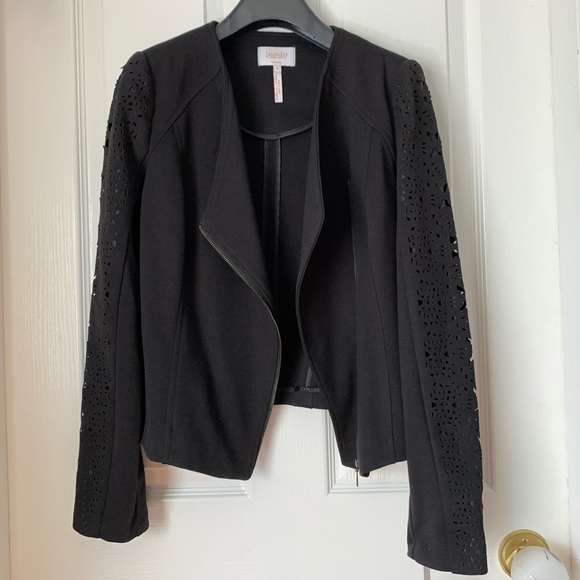 Laundry by Shelli Segal Black Lazercut Blazer US10 - Picture 2 of 12